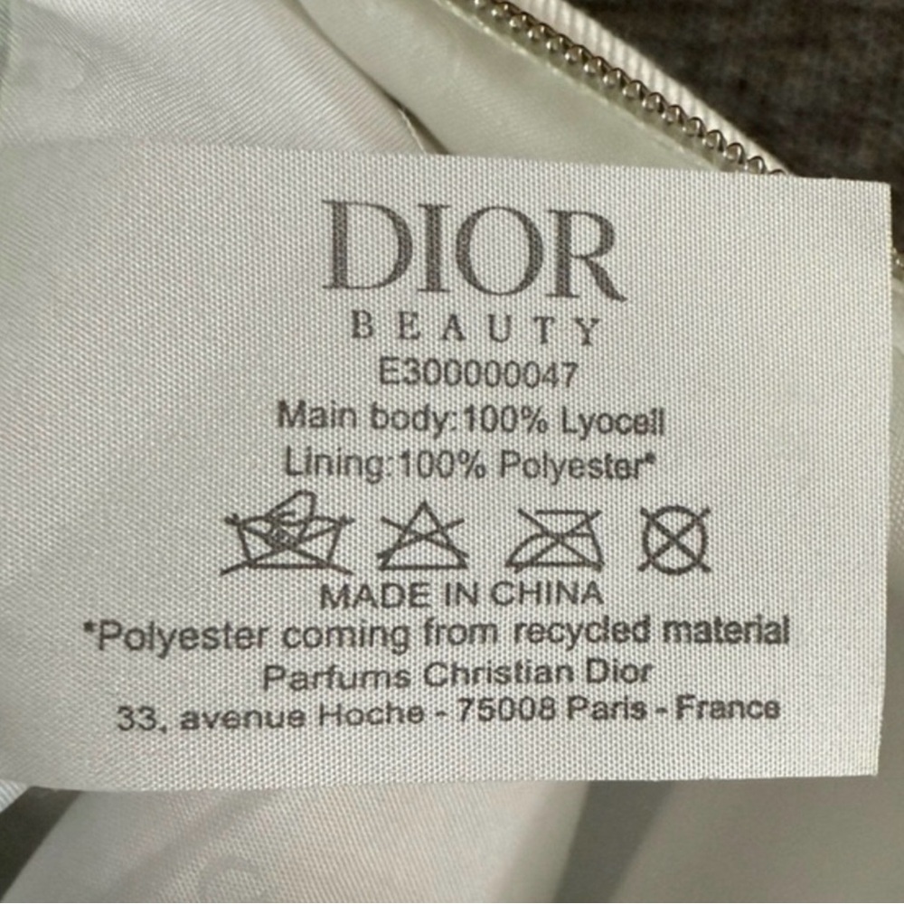 NEW Dior Twill White Pouch Bag With Handle Makeup Clutch Bag Pouch - Picture 8 of 8